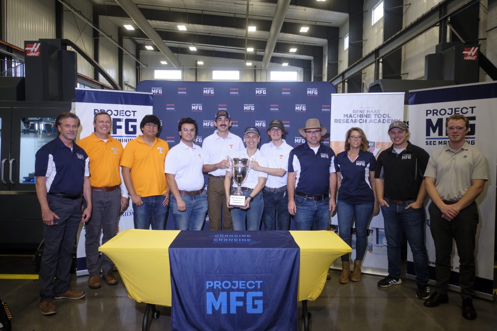 The University of Tennessee team wins the 2023 Project MFG SEC Machining Competition.