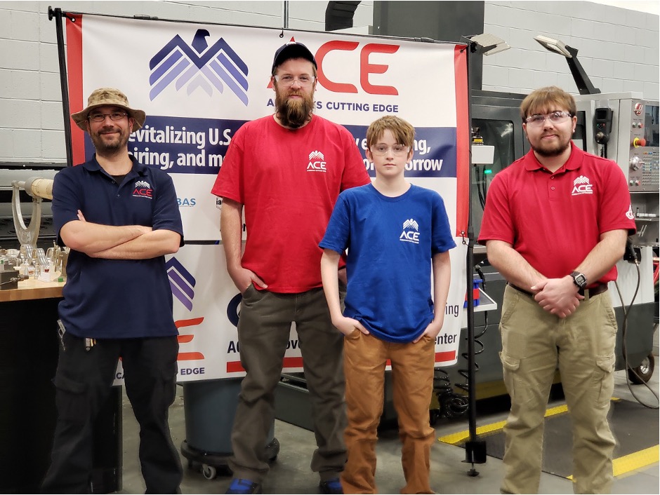 Joshua and Caiden Britt pose for a picture after completing an ACE bootcamp at Alamance Community College