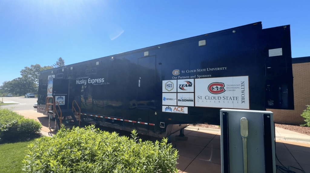 The Minnesota ACE trailer sits on campus at St. Cloud State University.