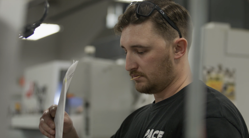 Colton Simpson works as a machinist at Pace Machine & Tool.